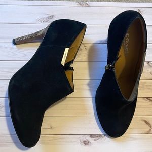 Coach Women's Seneca Suede Snake Heel Leather Boot